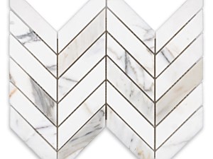 Calacatta Gold Marble Chevron 1 X 4